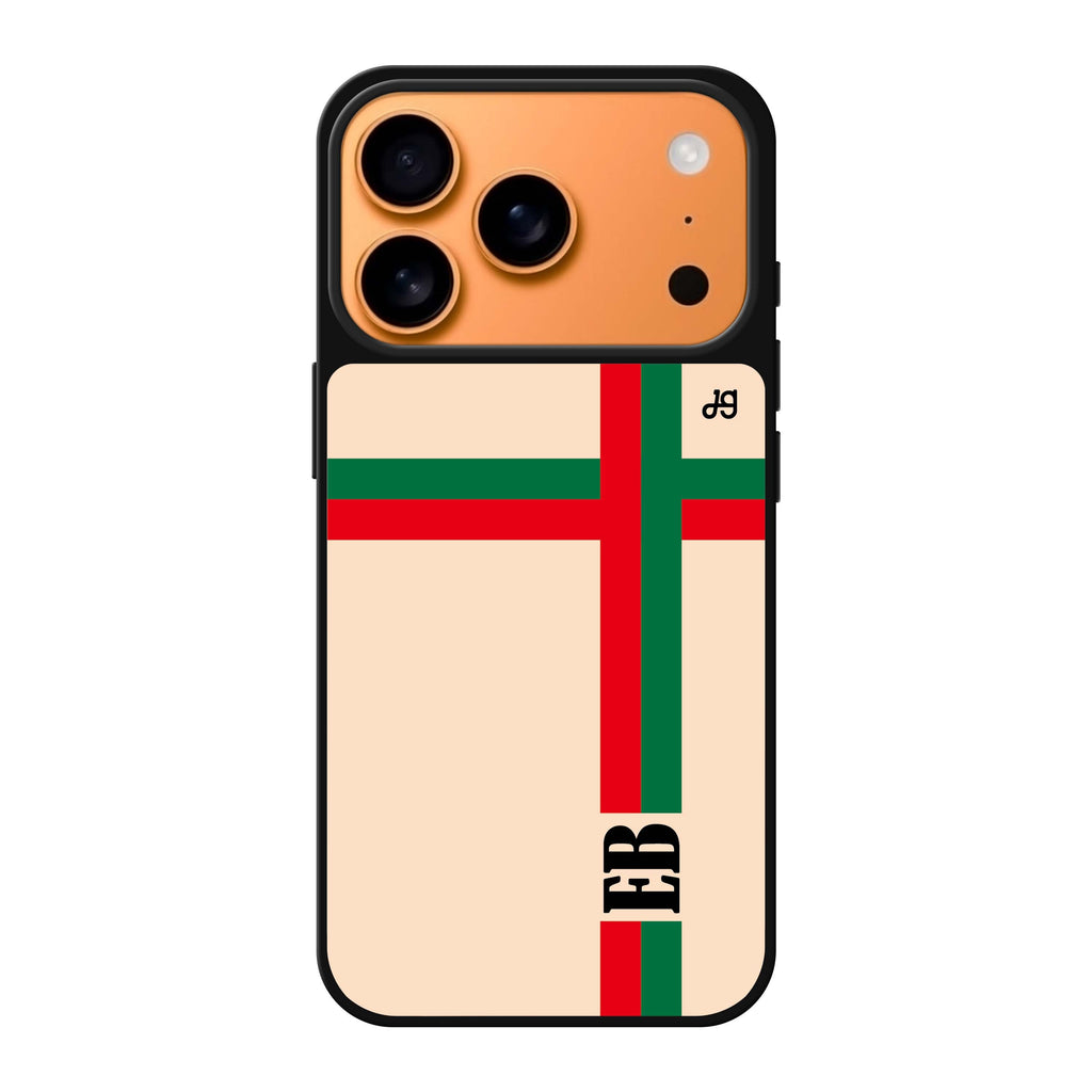 Matching Stripes personalized name pattern iPhone 17 Pro Max mirror case
