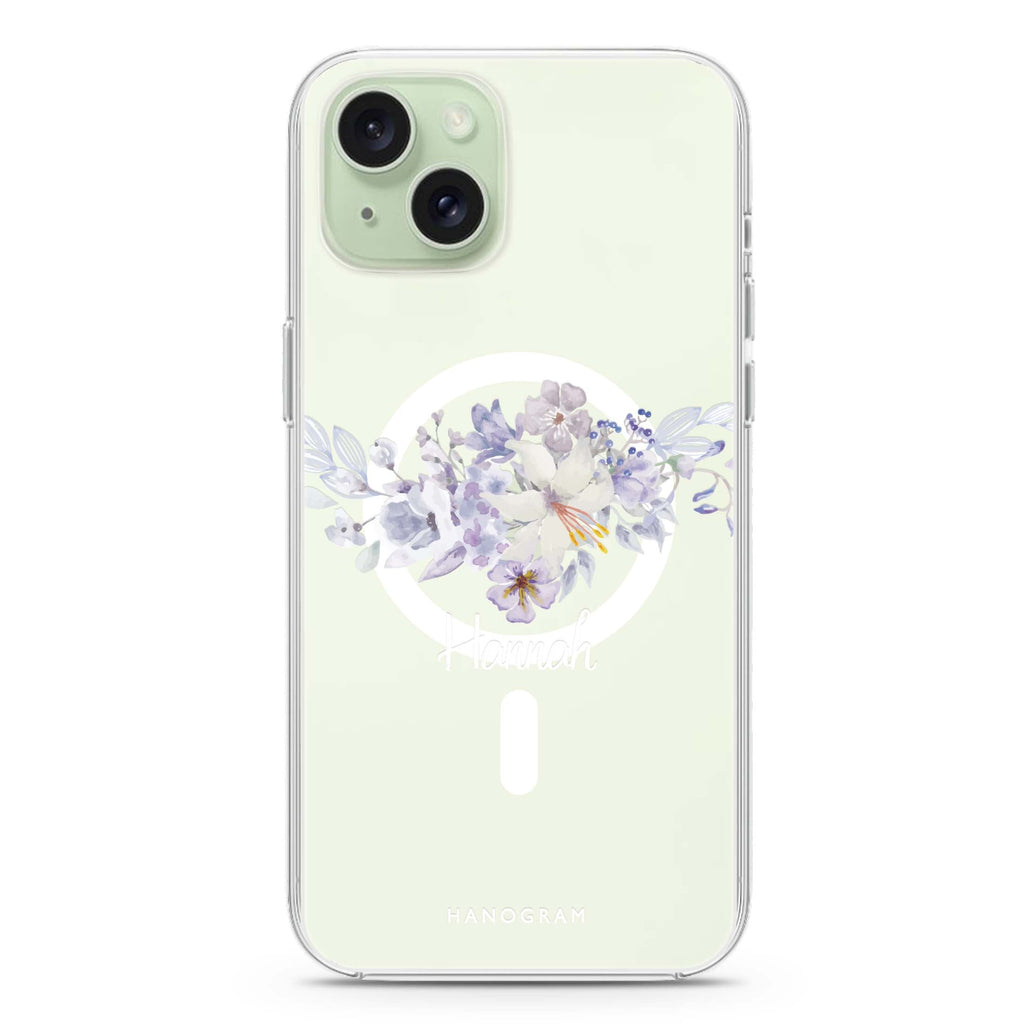 Serene Flowers & Me iPhone 15 Plus MagSafe Compatible Ultra Clear Case