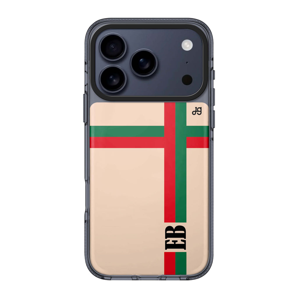 Matching Stripes personalized name pattern iPhone 17 Pro Max ultra clear case