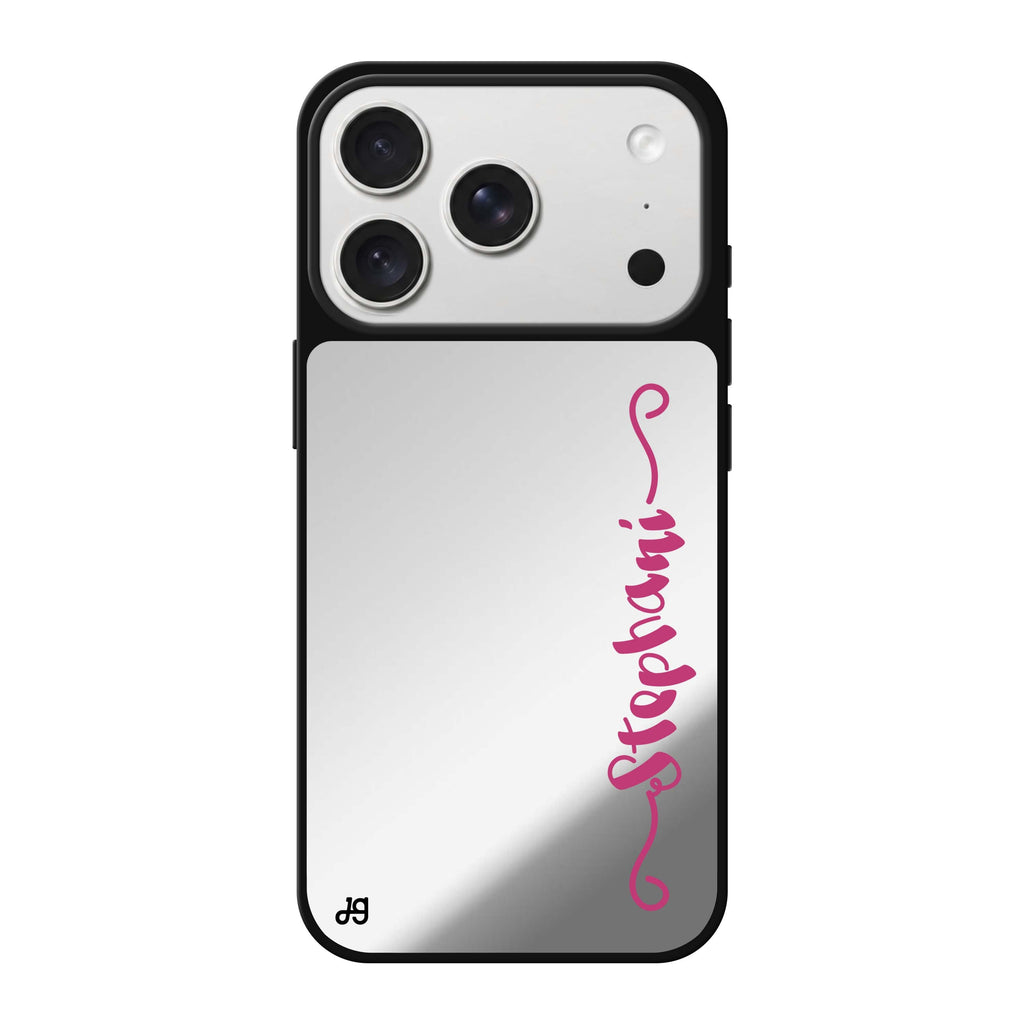 Casual Vertical Name personalized name typography iPhone 18 Pro Max mirror case