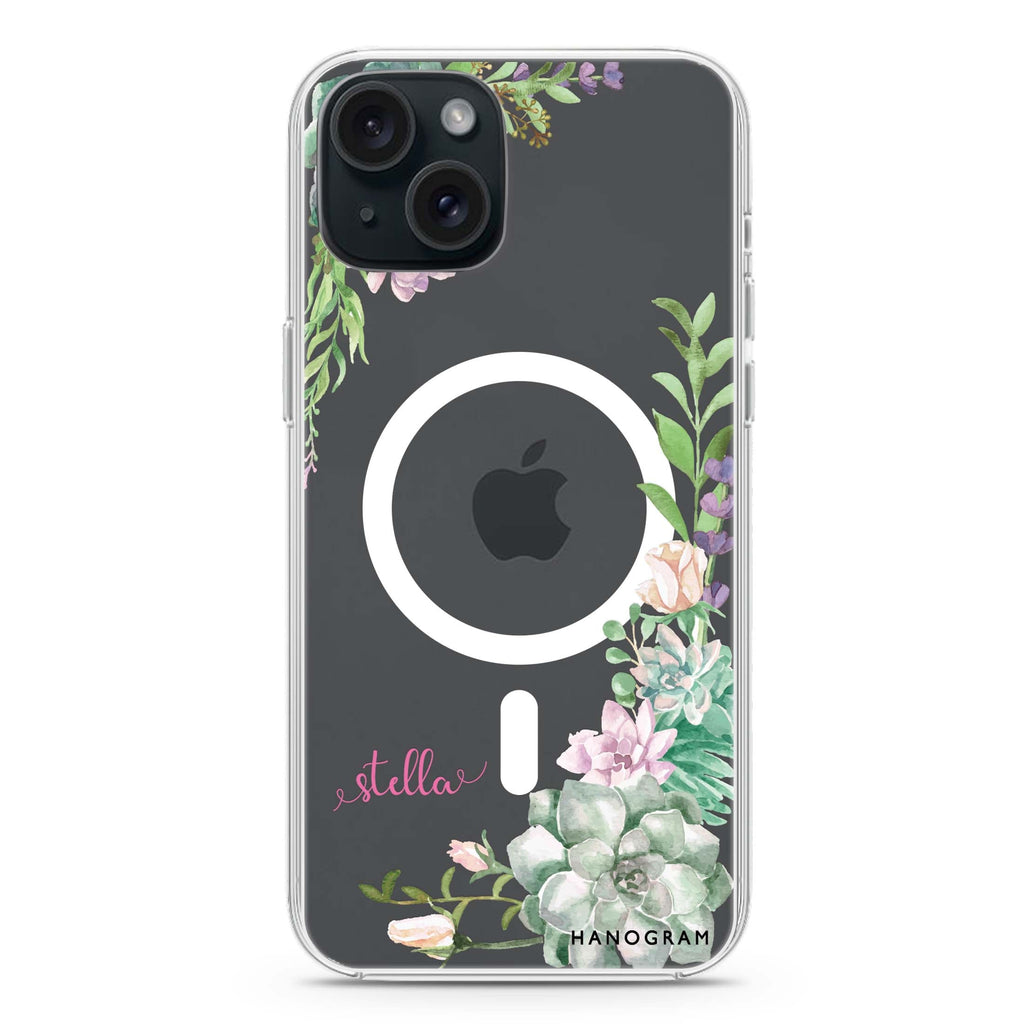 Rose in Wild iPhone 15 Plus MagSafe Compatible Ultra Clear Case