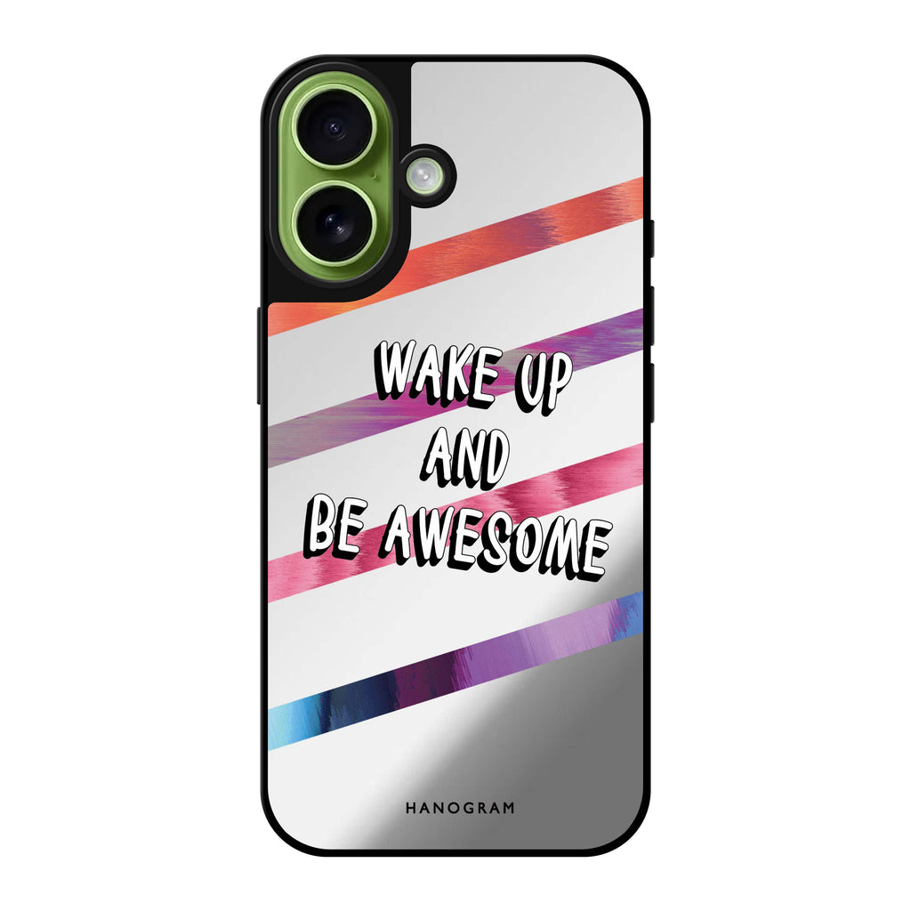 Reflective iPhone 16 Mirror Case –Wake up Design