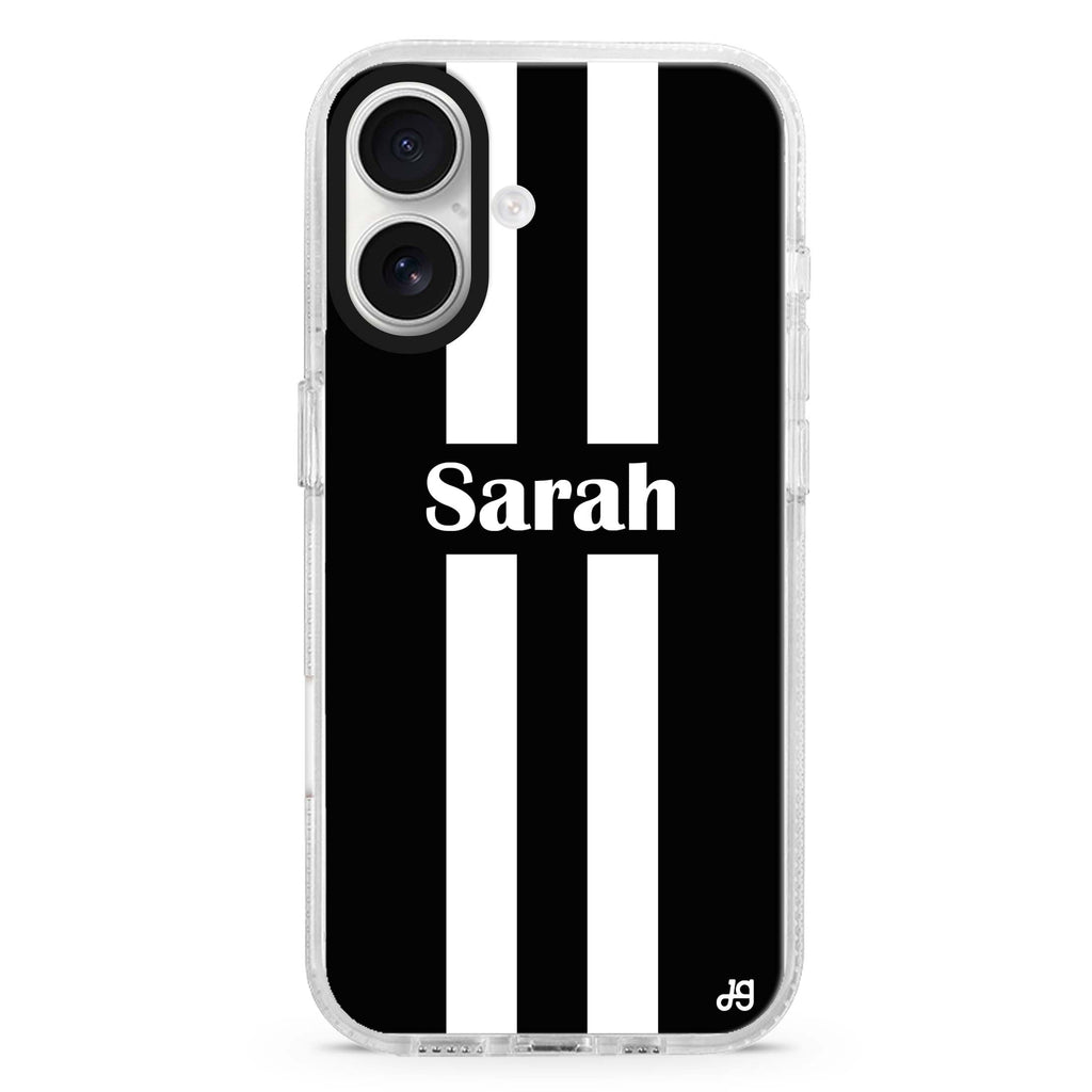 Black and white Stripes MagSafe Compatible iPhone 16 Ultra Clear Case - Personalized and Stylish Protection