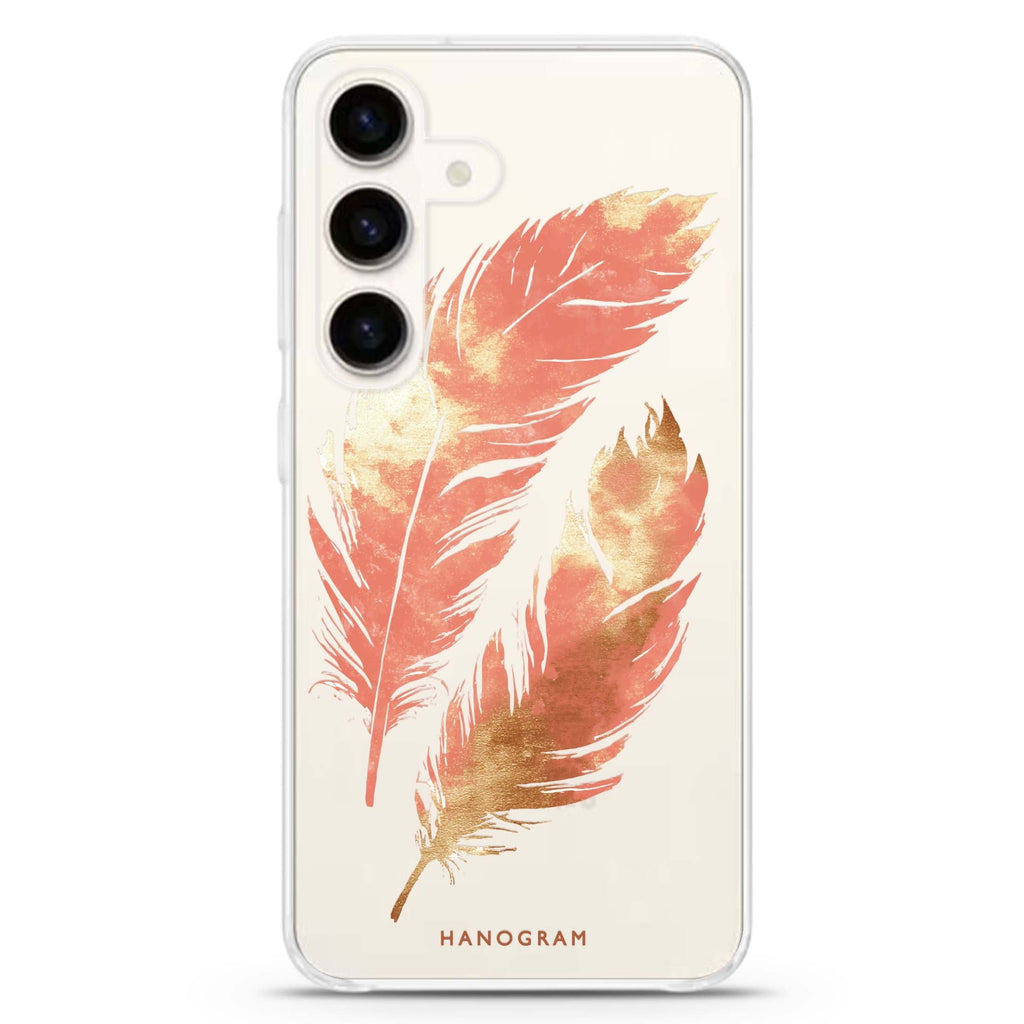 Golden Feathers Samsung Galaxy Ultra Clear Case