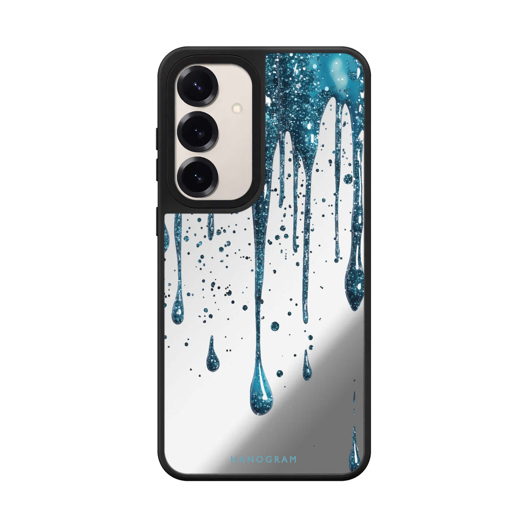 Aqua Shimmer Samsung Galaxy mirror case front view