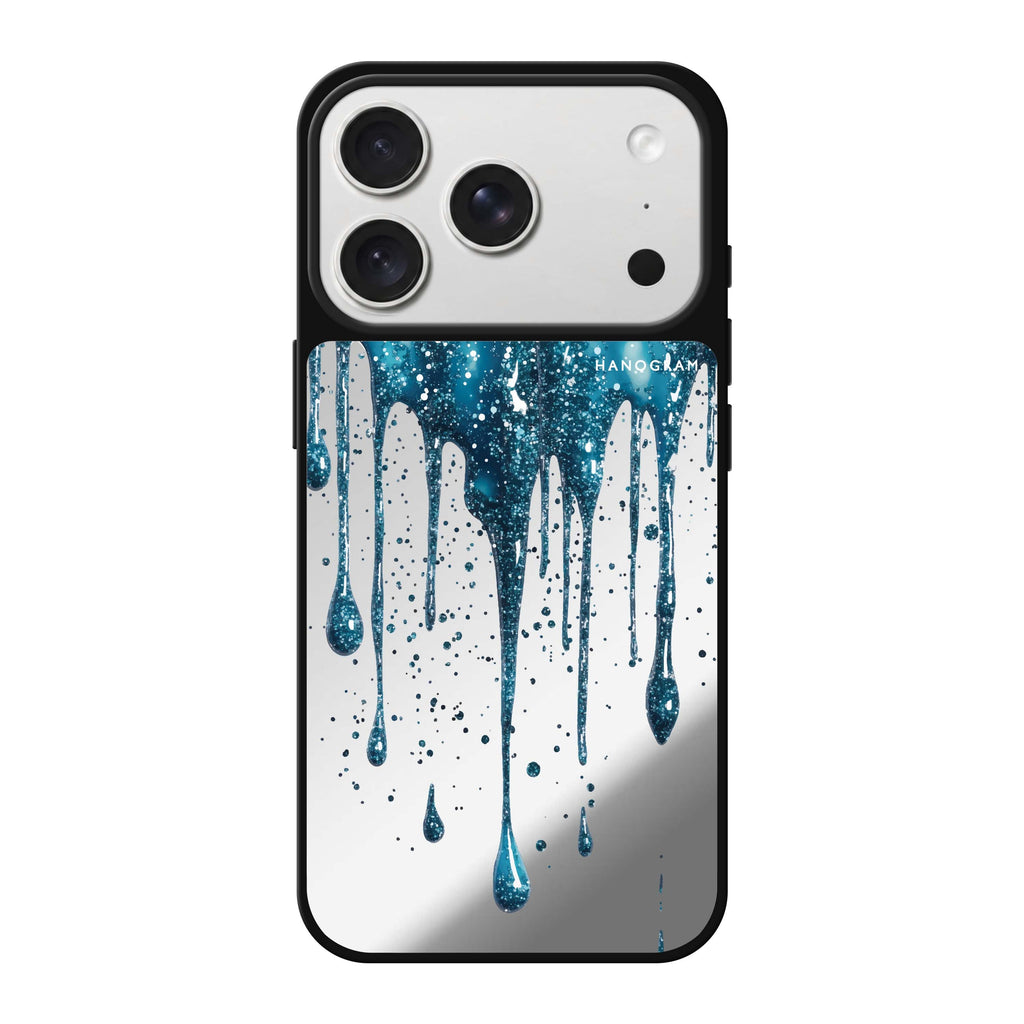 Aqua Shimmer blue sparkle iPhone 18 Pro Max mirror case