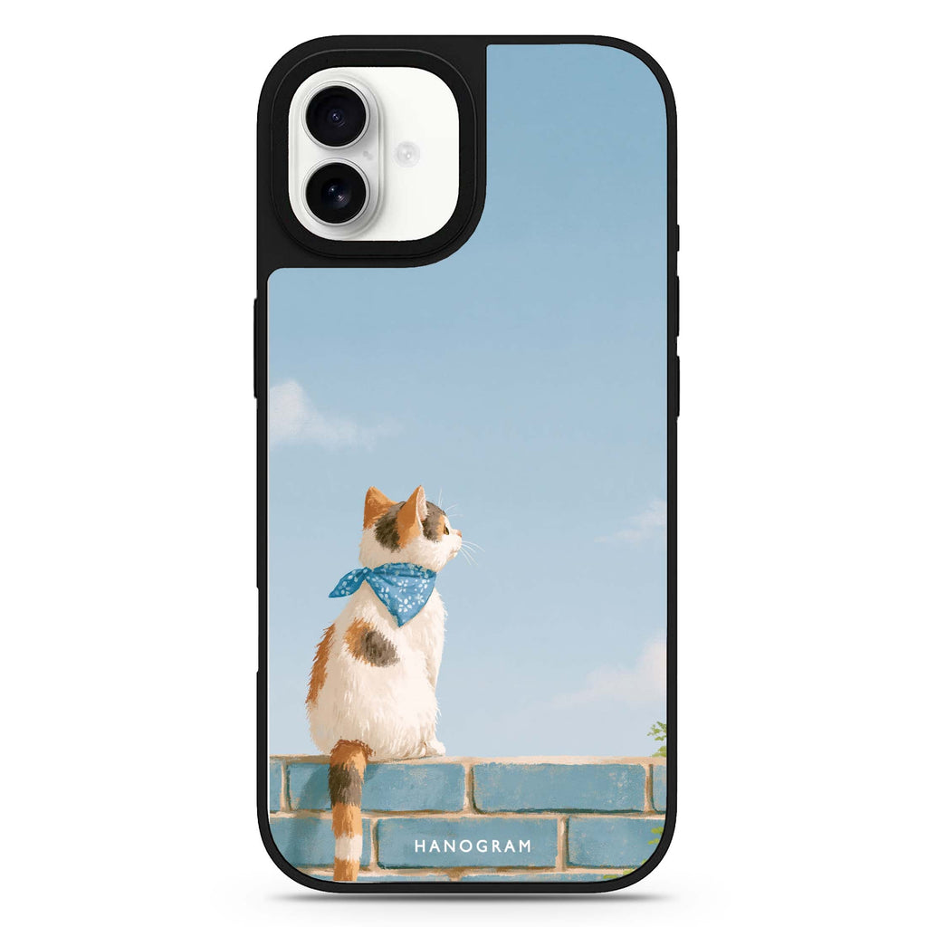 Blue Sky Bandana Cat iPhone 17 Mirror Case - View 1