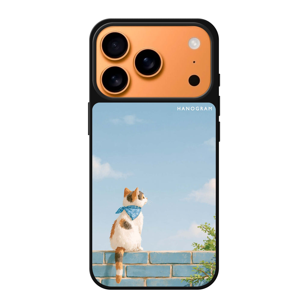 Blue Sky Bandana Cat iPhone 17 Pro Max Mirror Case - design view 1