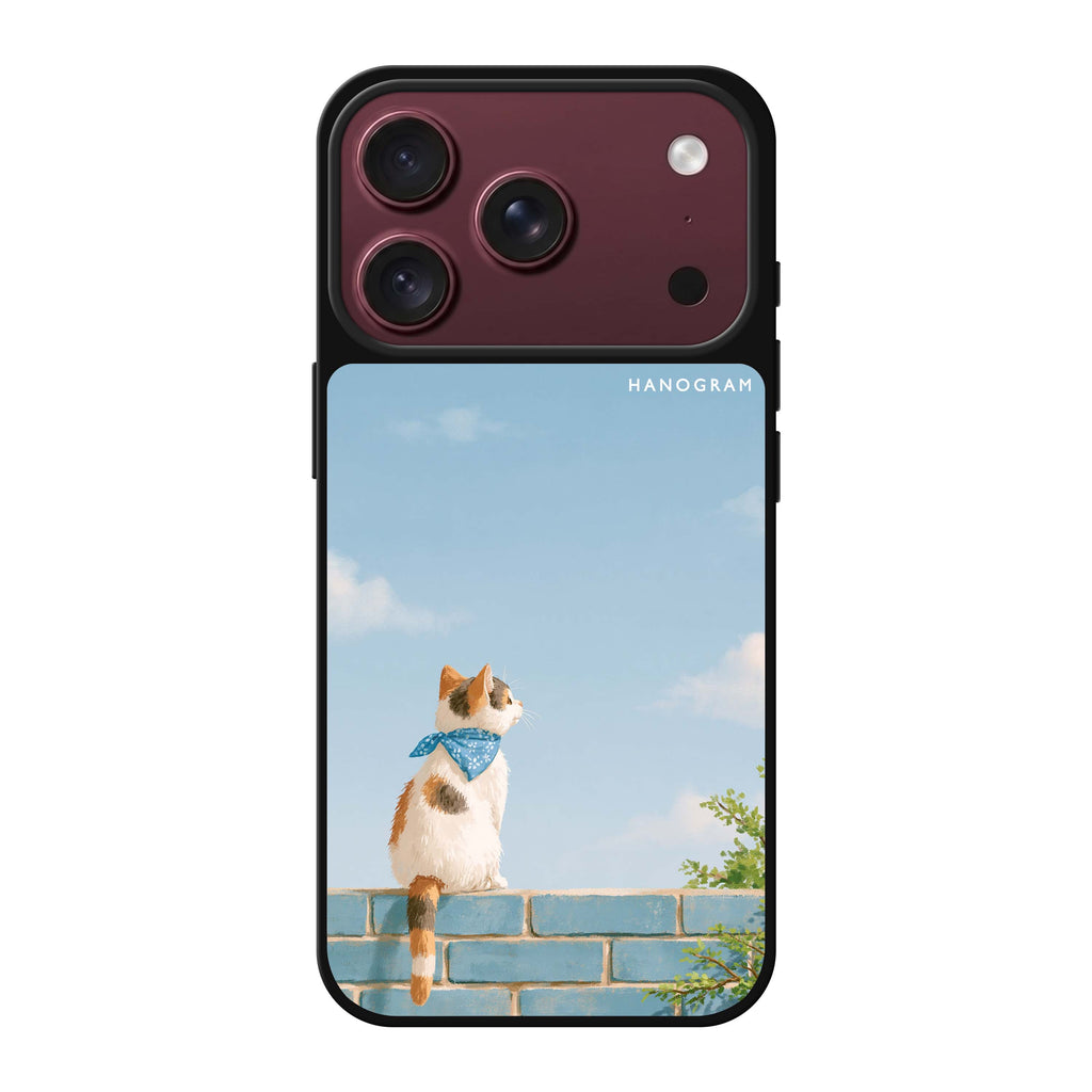 Blue Sky Bandana Cat iPhone 18 Pro Max Mirror Case - design view 1