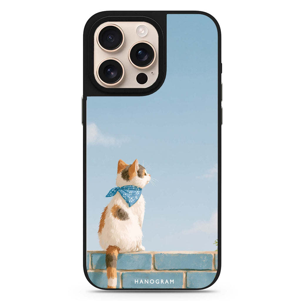 Blue Sky Bandana Cat MagSafe Compatible Mirror Case – design view 1