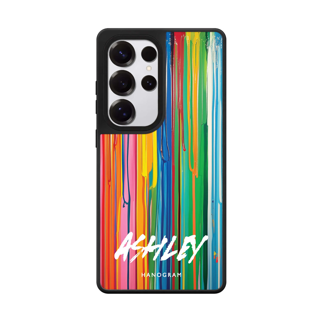 Custom Vivid Stripes Samsung Galaxy S25 S24 S23 Ultra mirror case, front view