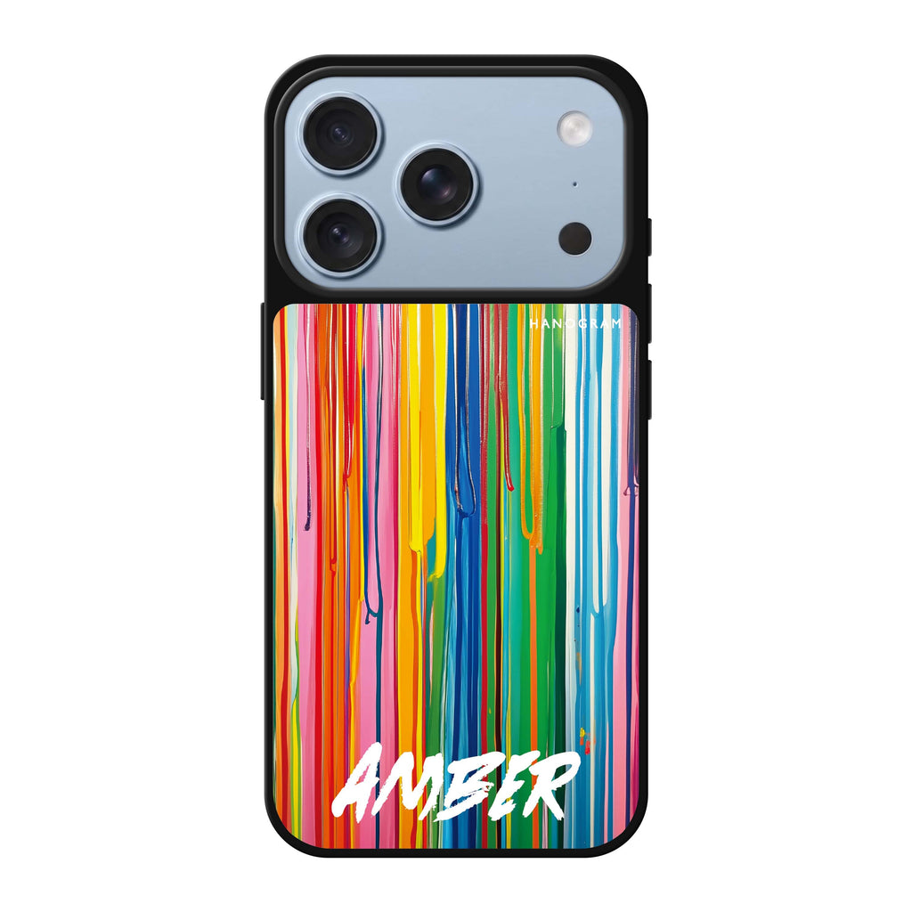 Vivid Stripes personalized name pattern iPhone 18 Pro Max mirror case
