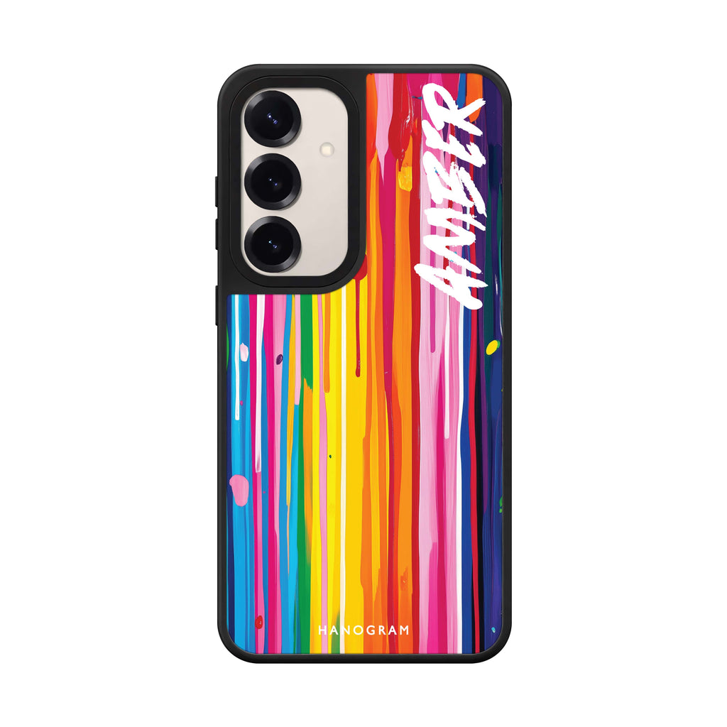 Custom name Colorwave Samsung Galaxy mirror case front view