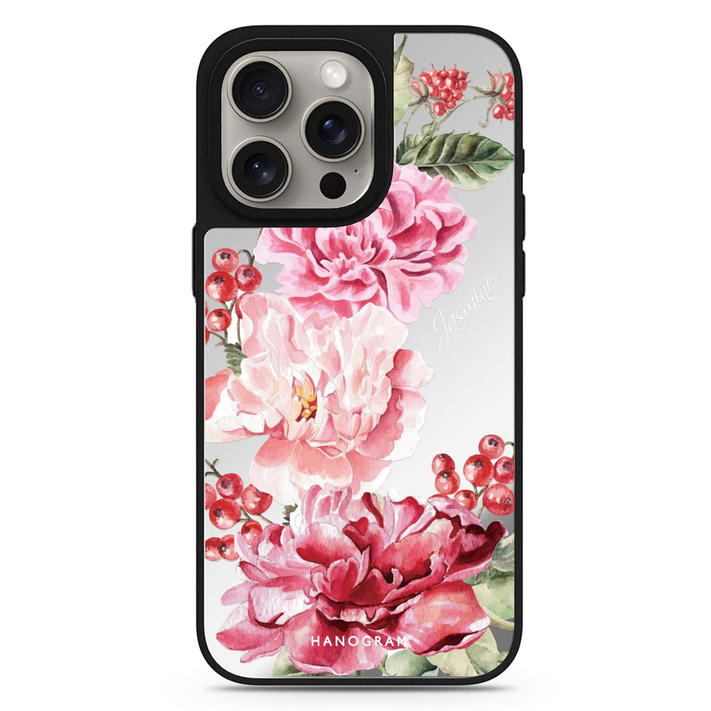 Pretty Watercolor Flowers #2 personalized name MagSafe mirror case for iPhone 16/15/14 Pro Max and Pro, main view