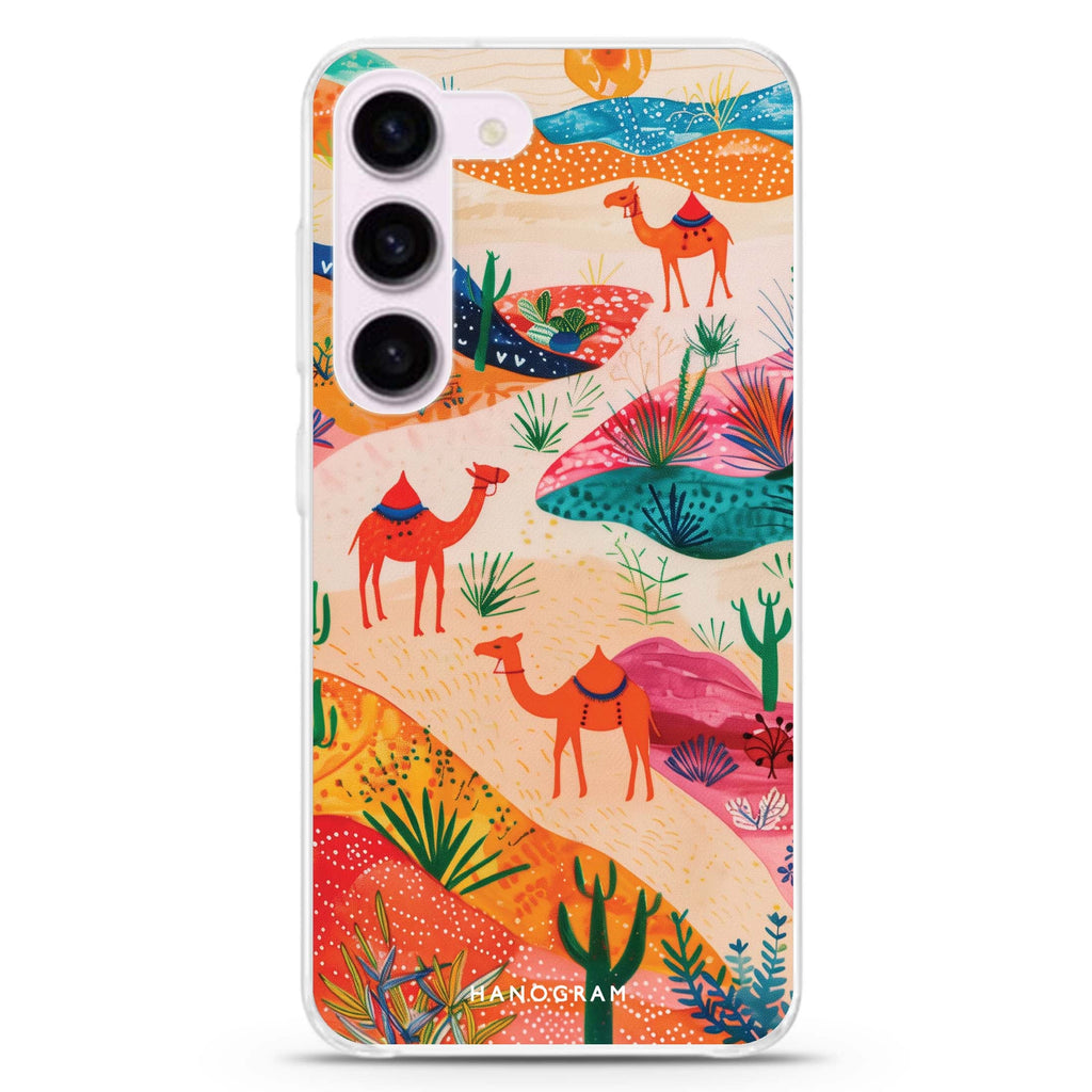 Sand Dunes Safari ultra-clear case for Samsung Galaxy S23/S22, front view