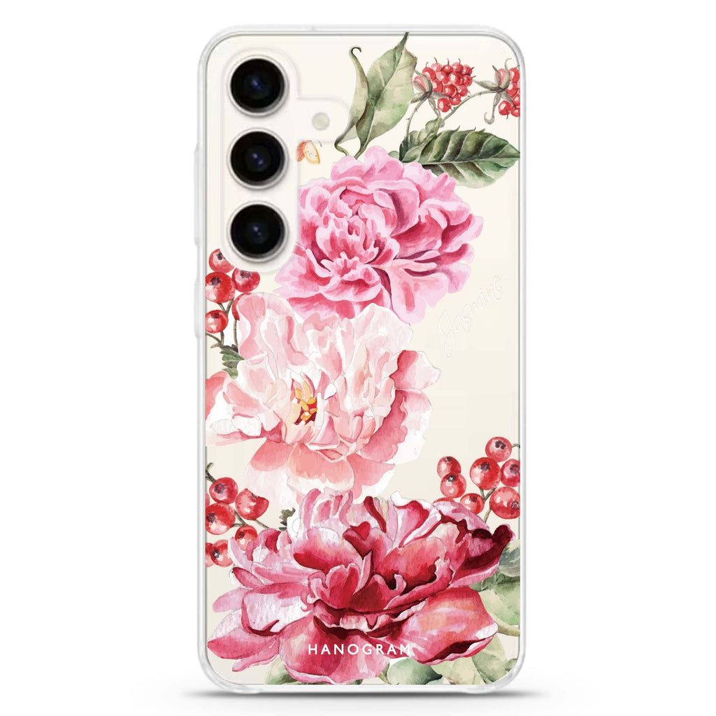 Pretty Watercolor Flowers Samsung Galaxy Ultra Clear Case