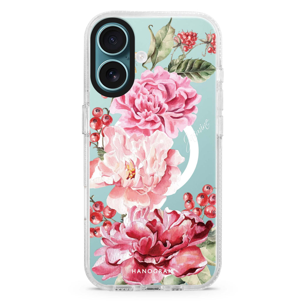 Pretty Watercolor Flowers MagSafe Compatible iPhone 16 Ultra Clear Case - Personalized and Stylish Protection