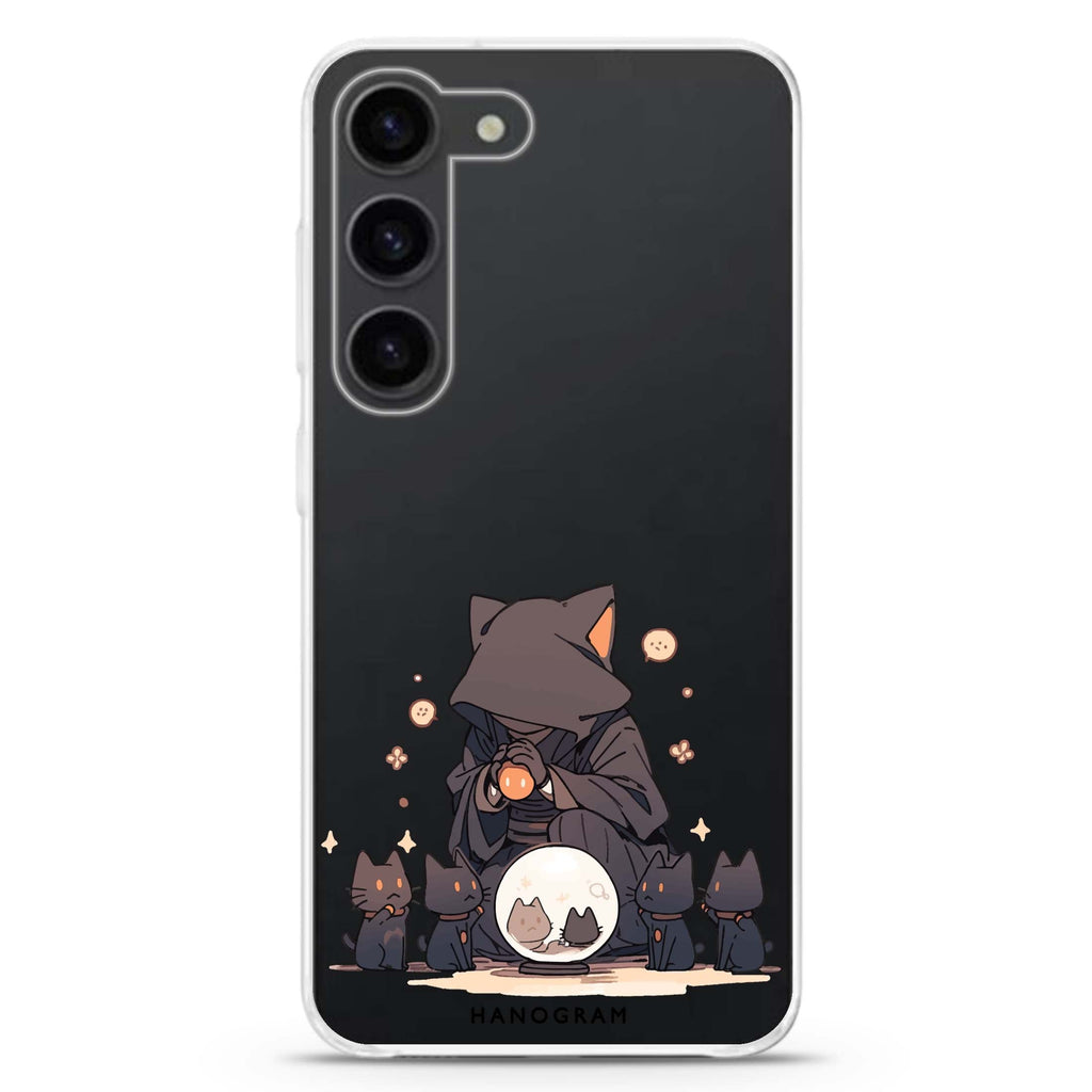 Seer Cat Charm ultra-clear case for Samsung Galaxy S23/S22, front view