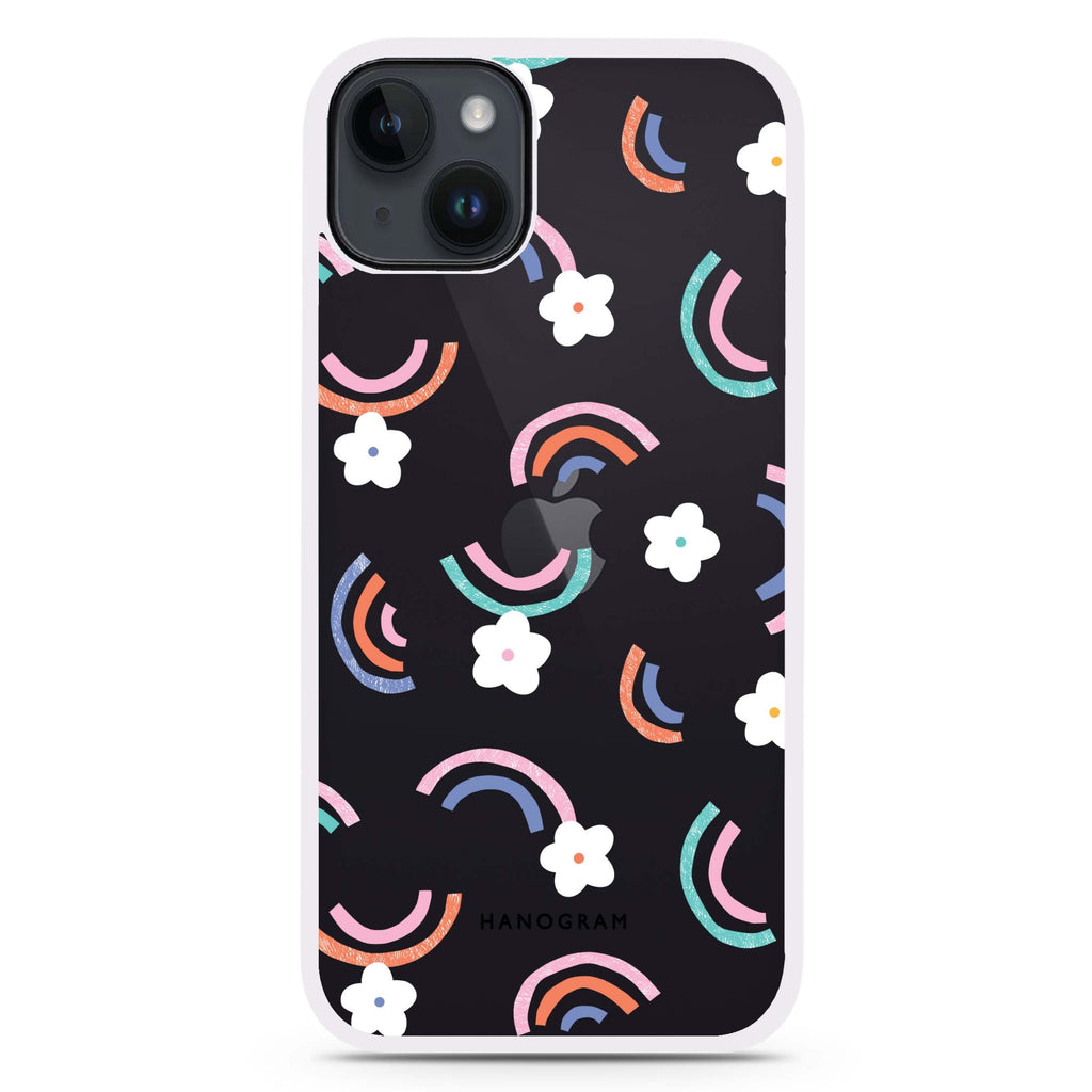 Rainbow Floral iPhone 15 Plus Impact Guard Bumper Case
