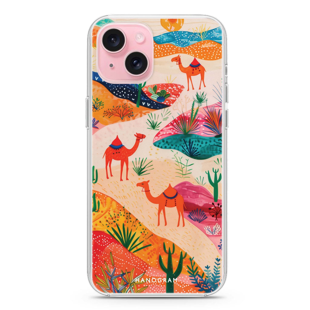 Sand Dunes Safari iPhone 15 Plus MagSafe Compatible Ultra Clear Case