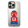 Sweetheart Gumballs iPhone 16/15/14 Pro Max & Pro ultra clear case romantic design, front product view