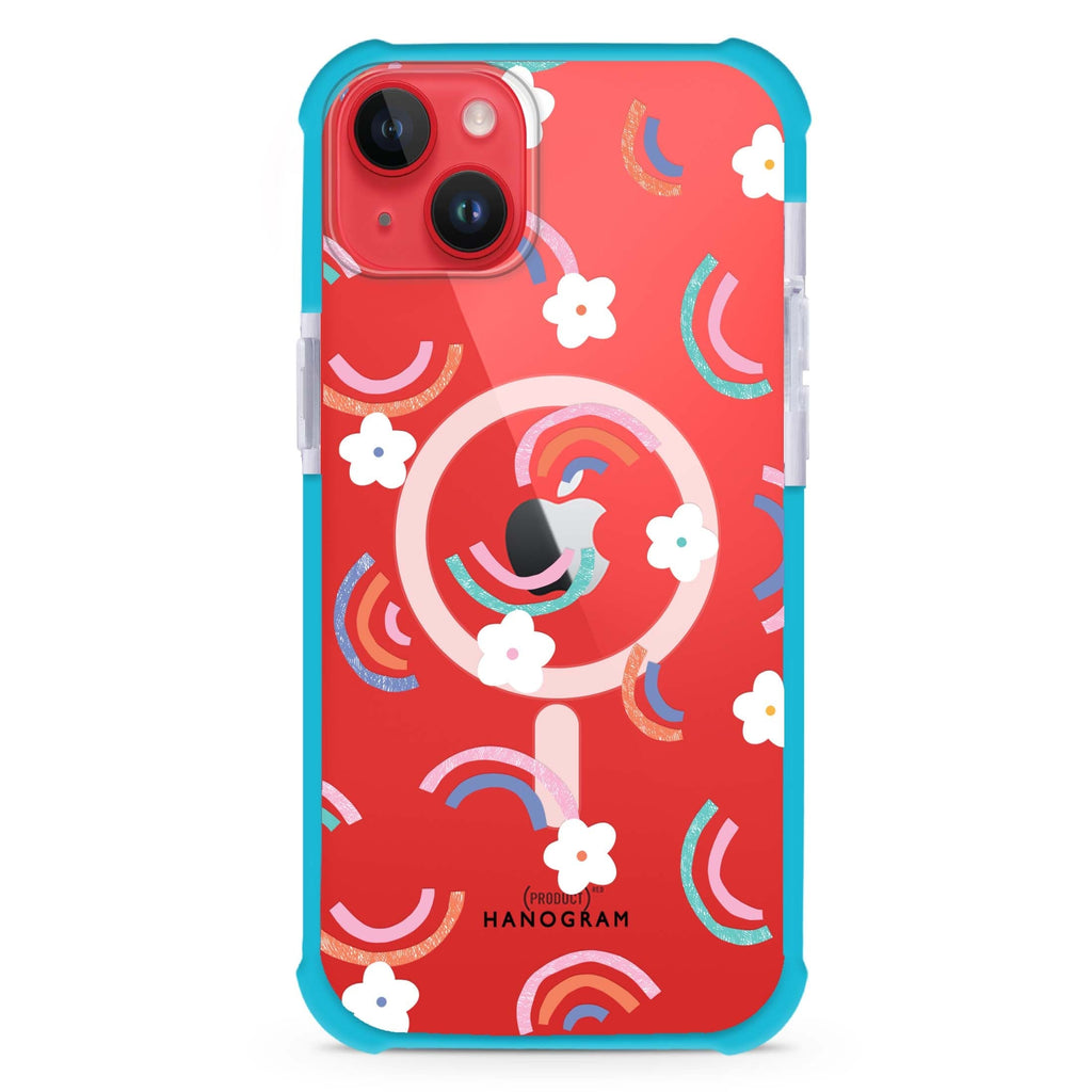Rainbow Floral iPhone 15 Plus MagSafe Compatible Ultra Shockproof Case