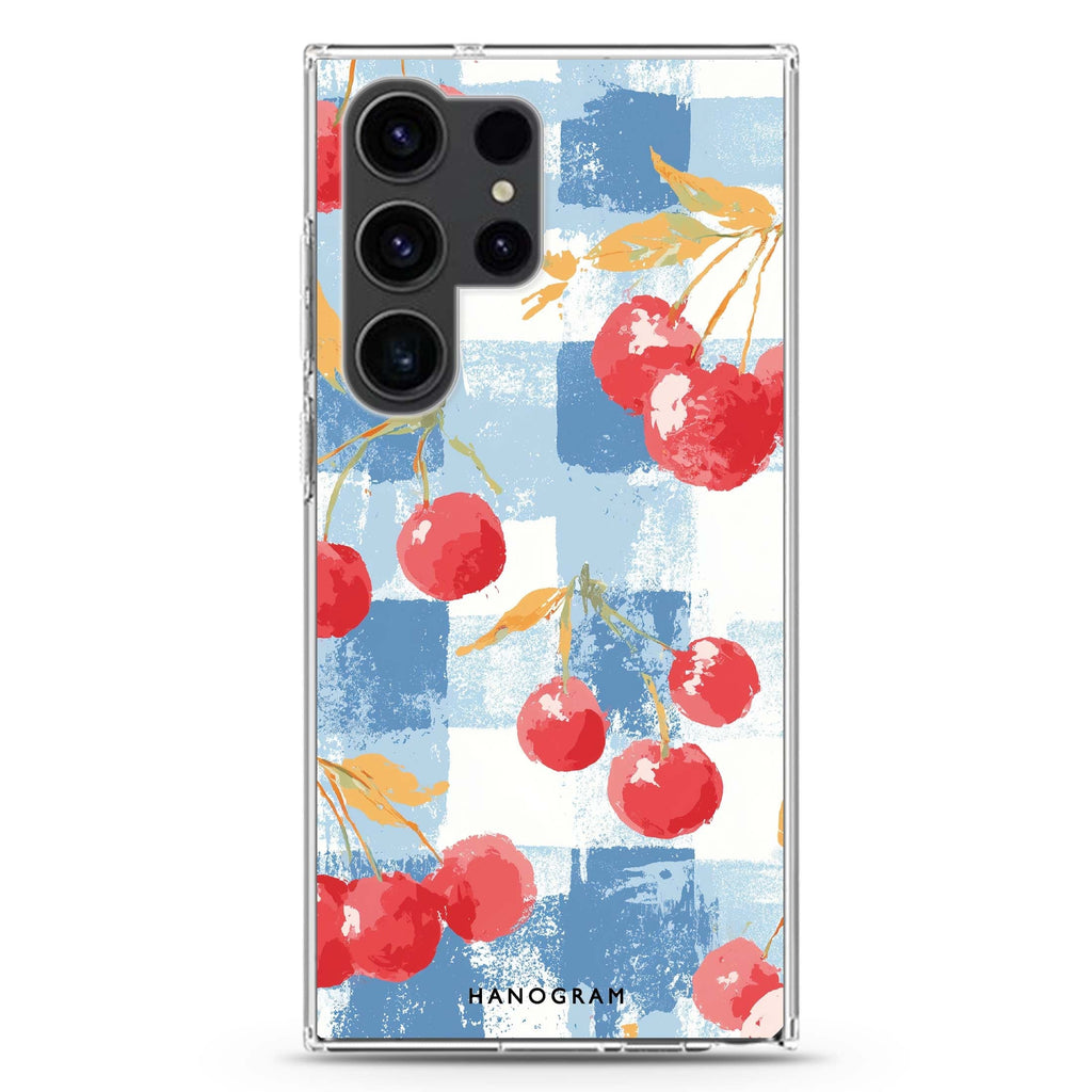 Cherry Picnic Samsung Galaxy S26/S25/S24/S23/S22 Ultra ultra clear case, transparent design, main view