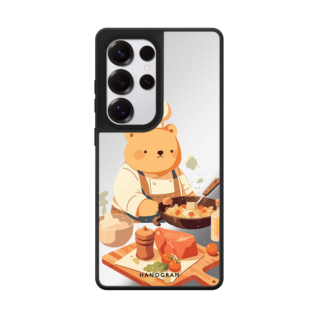 Culinary Bear Samsung Galaxy S25 S24 S23 Ultra mirror case, front view