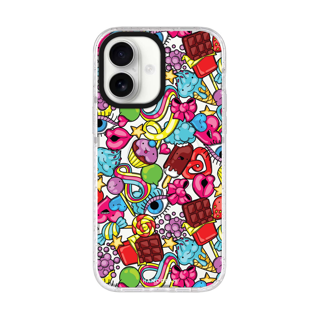 Doodle Delights iPhone 17 ultra clear MagSafe case, front product view