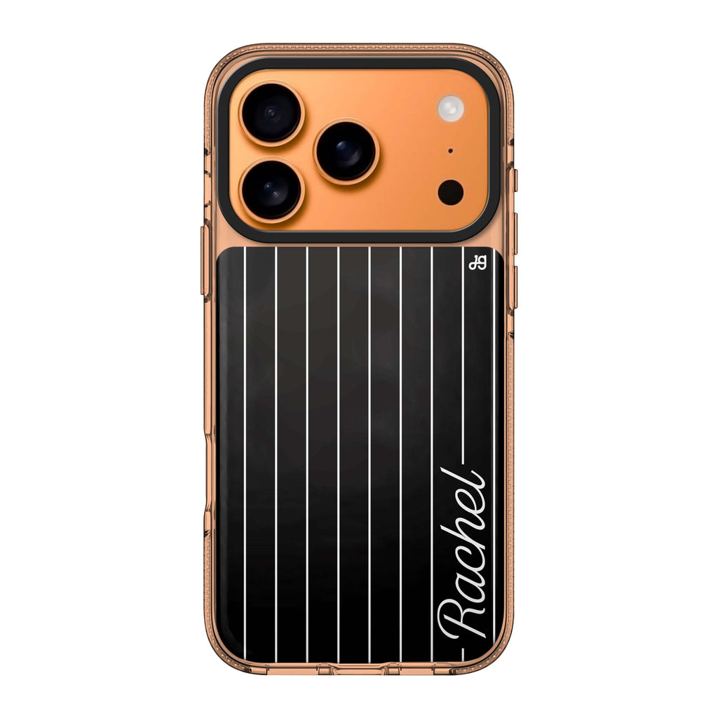 Stripes I personalized name pattern iPhone 17 Pro Max ultra clear case