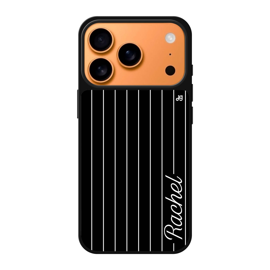 Stripes I personalized name pattern iPhone 17 Pro Max mirror case