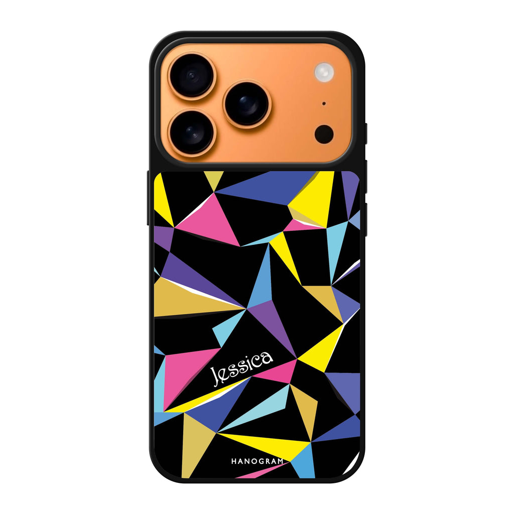 Geometric personalized name geometric iPhone 17 Pro Max mirror case
