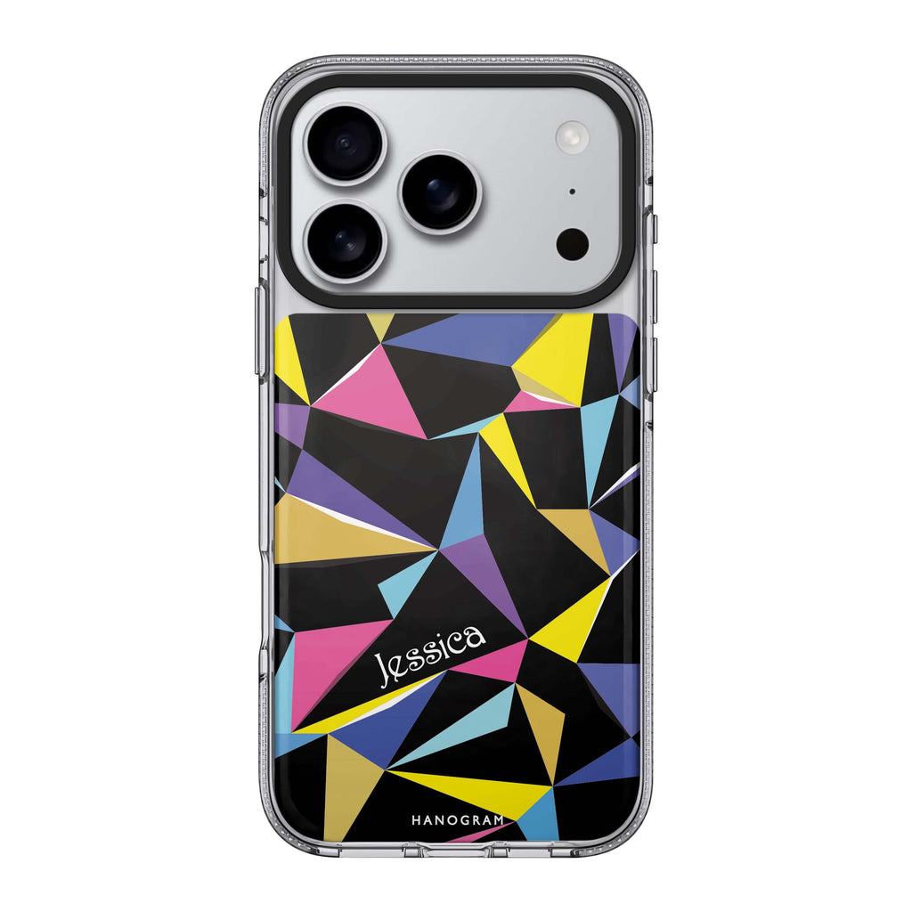 Geometric personalized name graphic geometric iPhone 17 Pro Max ultra clear case