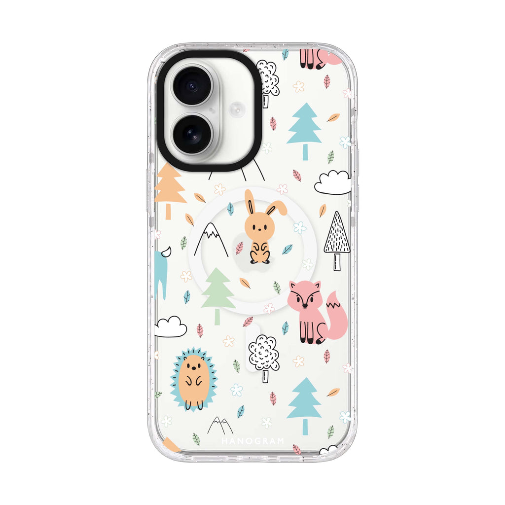 Whimsy Wildlife iPhone 17 ultra clear MagSafe case, front product view