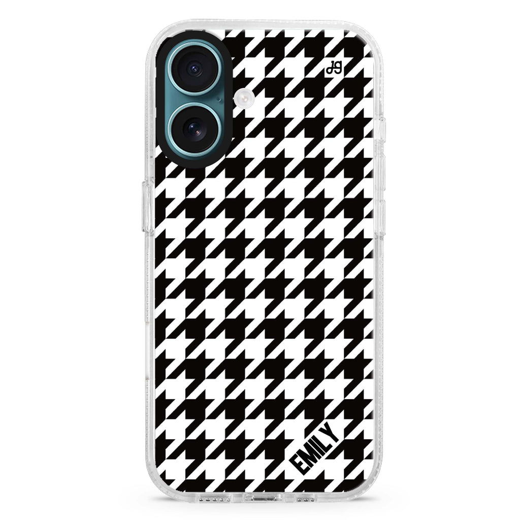 Houndstooth MagSafe Compatible iPhone 16 Ultra Clear Case - Personalized and Stylish Protection