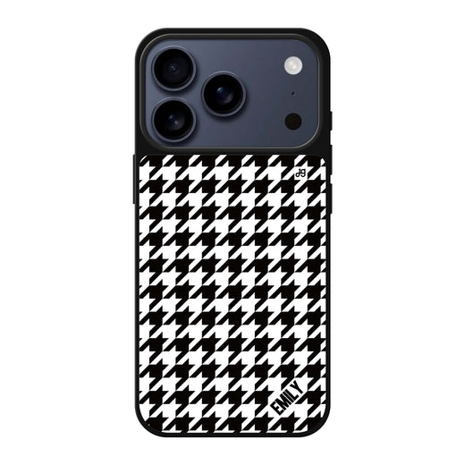 Houndstooth personalized name pattern iPhone 17 Pro Max mirror case
