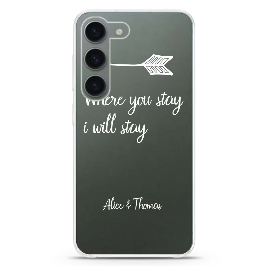 Always love together personalized ultra-clear case for Samsung Galaxy S23/S22, front view