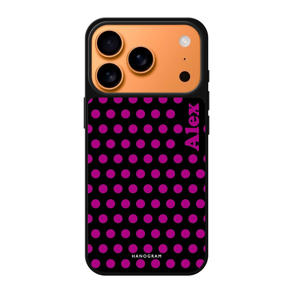 Wave Dots personalized name wave nature pattern iPhone 17 Pro Max mirror case
