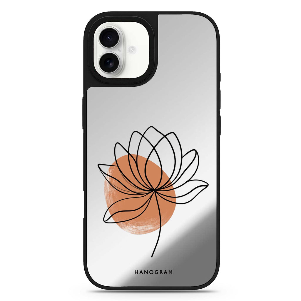 Terracotta Lotus Line iPhone 17 Mirror Case - View 1