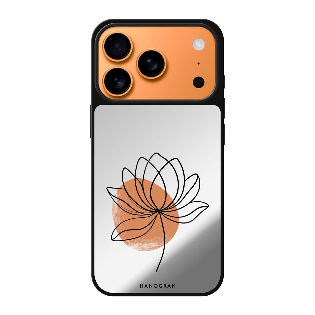 Terracotta Lotus Line iPhone 17 Pro Max Mirror Case - design view 1