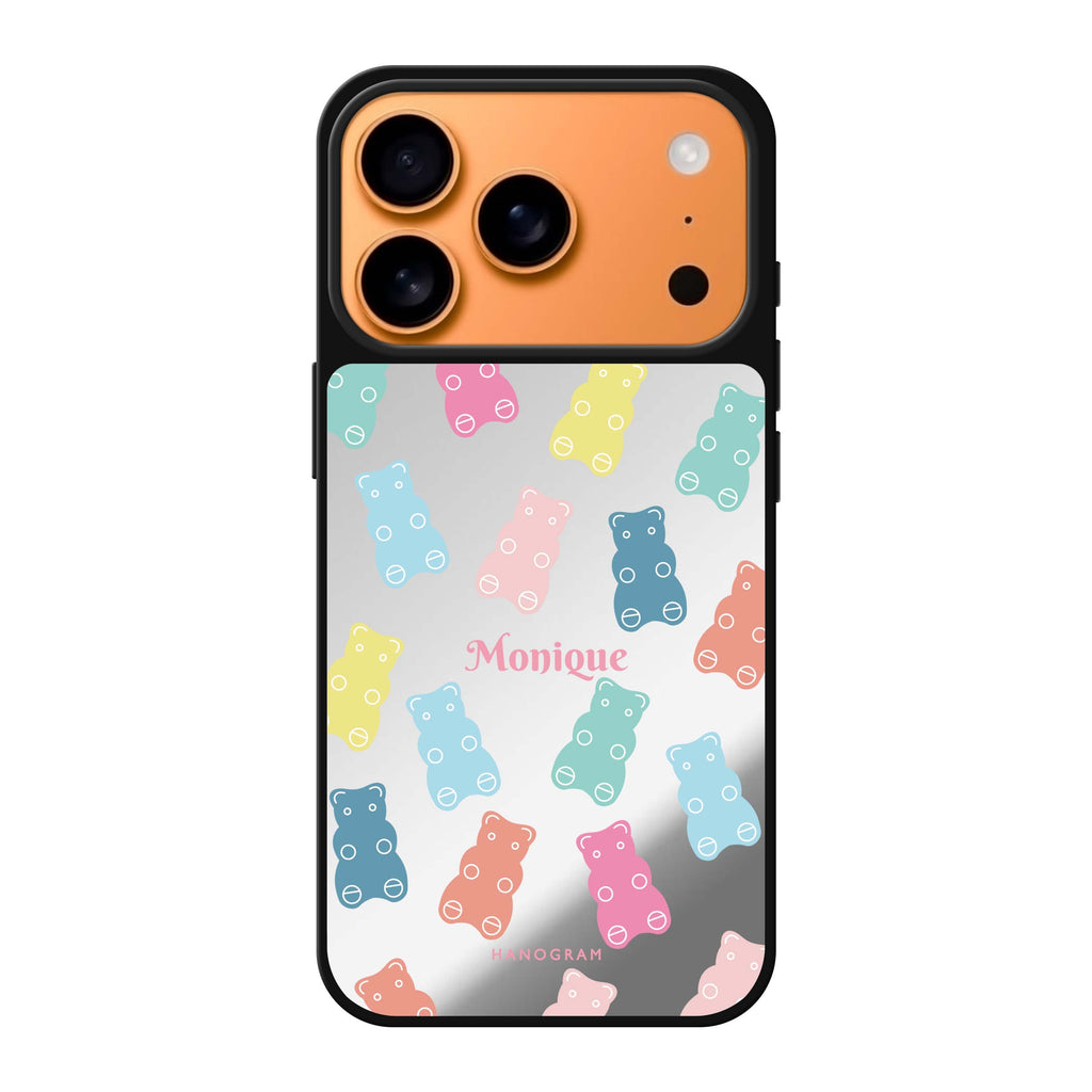Sweet Dream Bear personalized name bear animal whimsical iPhone 17 Pro Max mirror case
