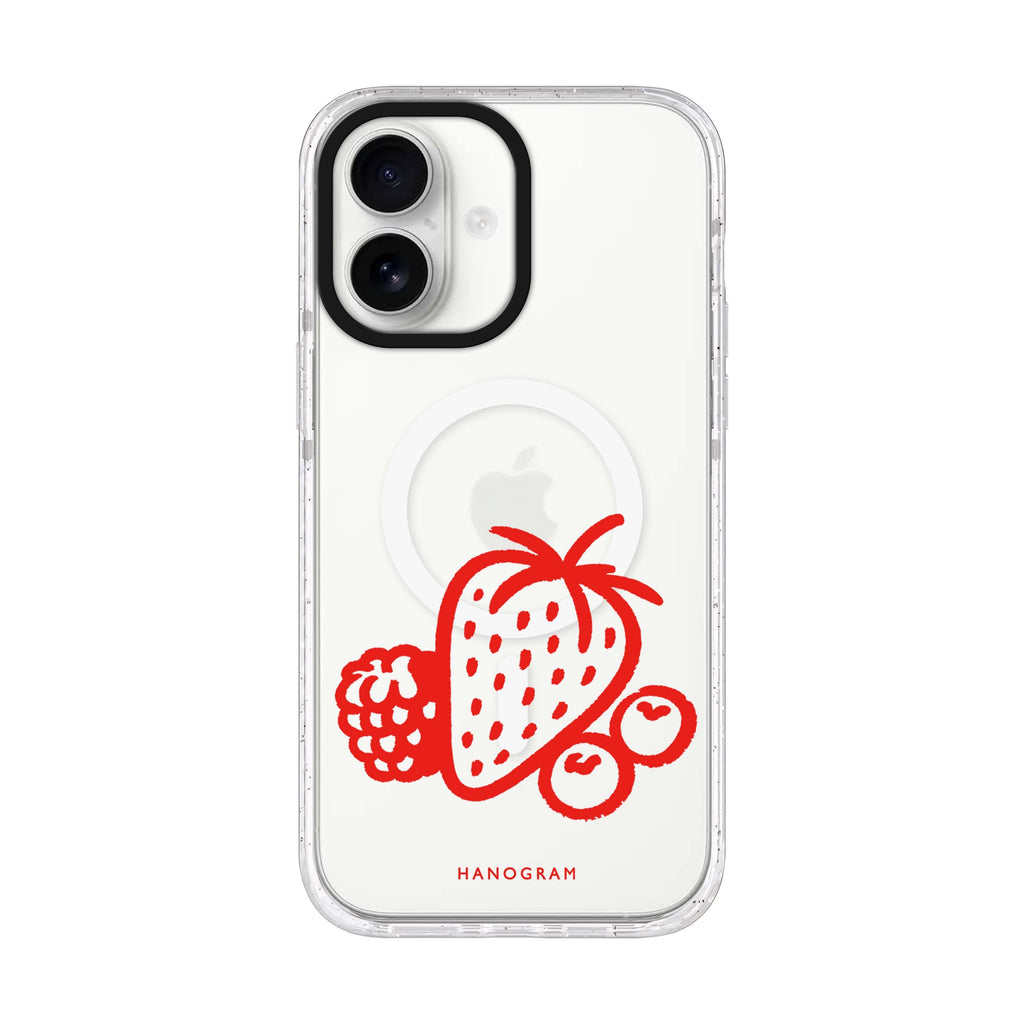 Berry Red Doodles iPhone 17 Ultra Clear Case - product image 1