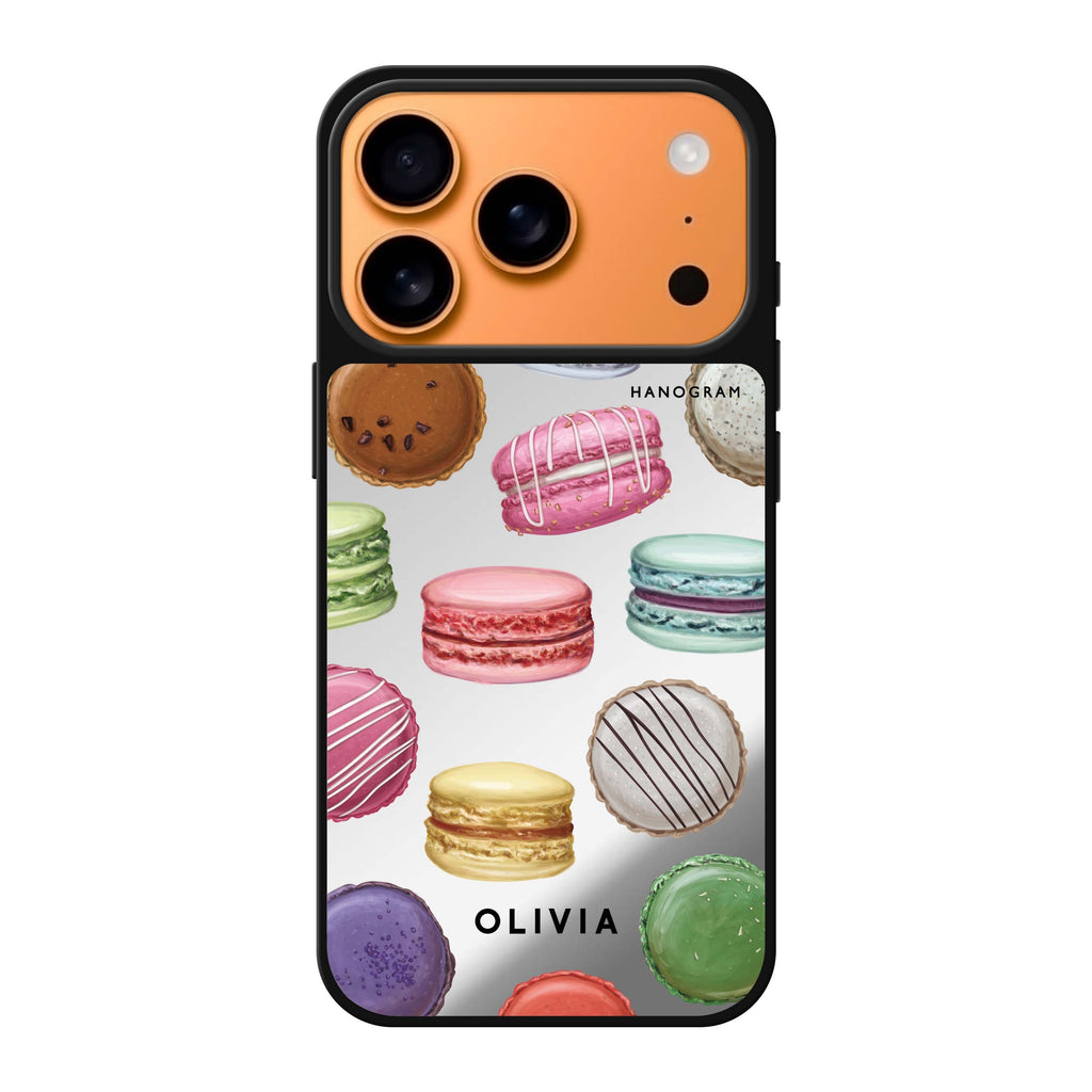 Macarons Land personalized name food iPhone 17 Pro Max mirror case