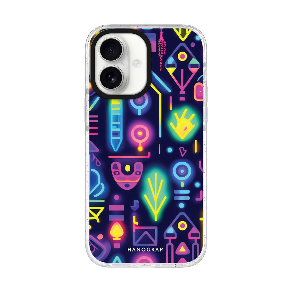 Neon Sparkle iPhone 17 ultra clear MagSafe case, front product view
