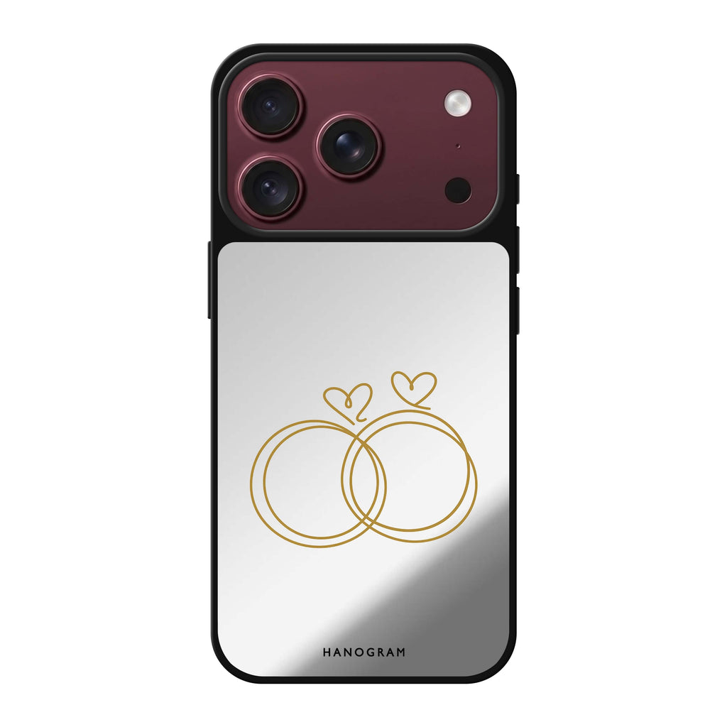 Golden Heartloops iPhone 18 Pro Max Mirror Case - design view 1