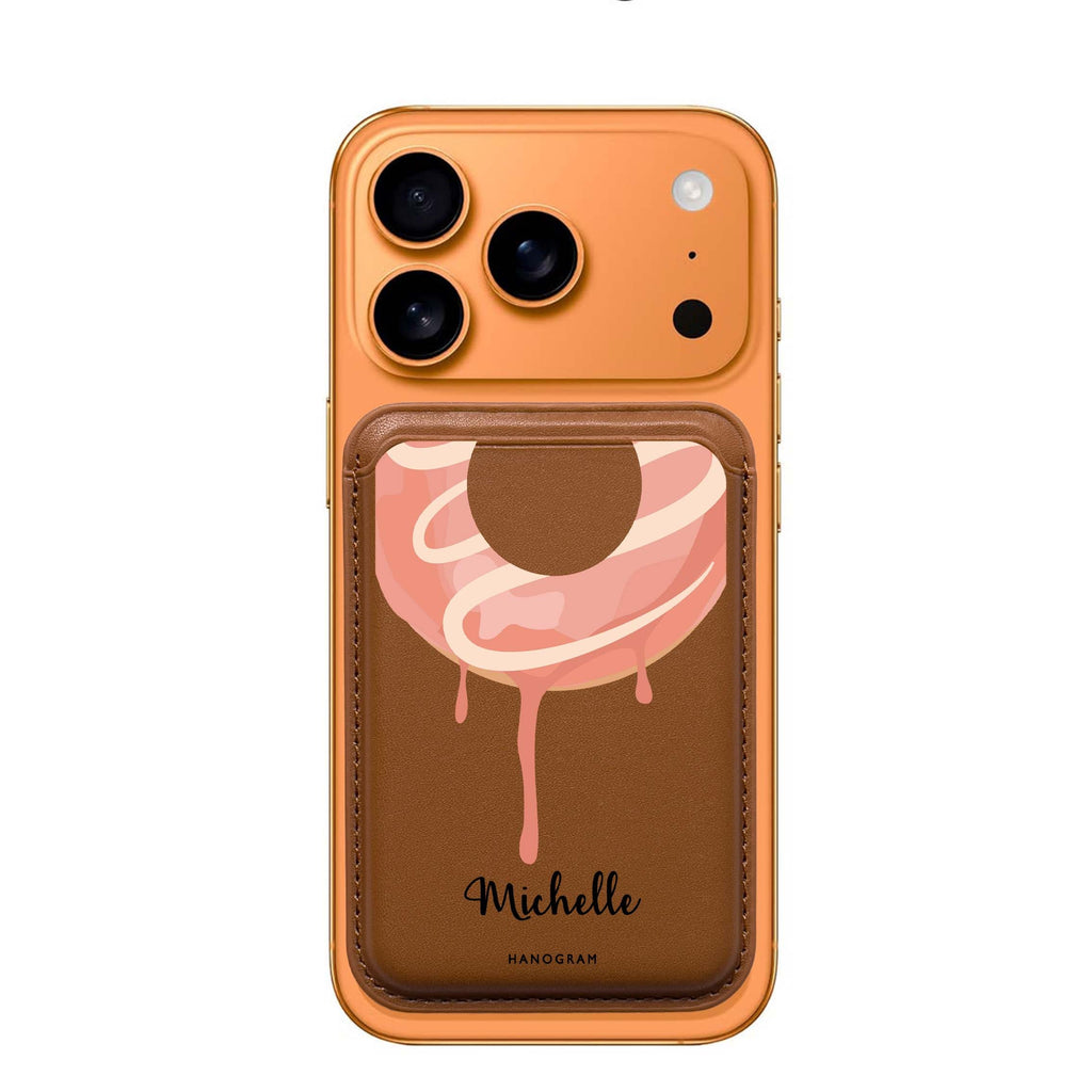 Yummy Donut I custom name MagSafe wallet for iPhone, personalized magnetic card holder, main view