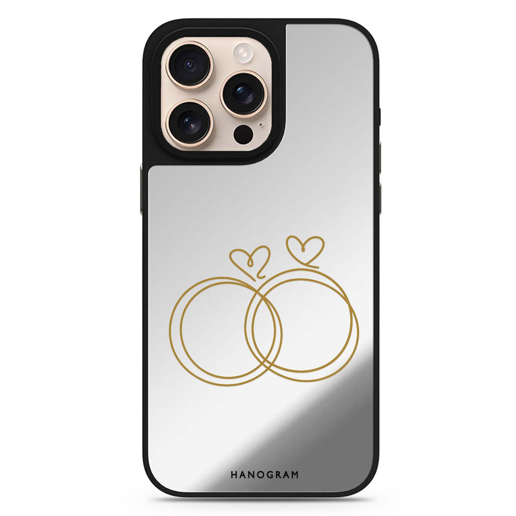 Golden Heartloops MagSafe Compatible Mirror Case – design view 1