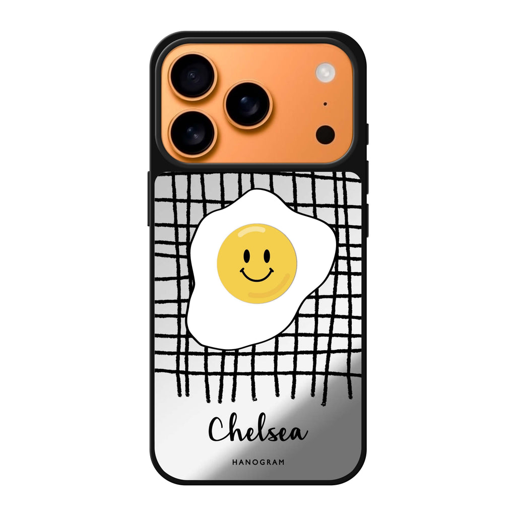Funny Egg personalized name playful iPhone 17 Pro Max mirror case