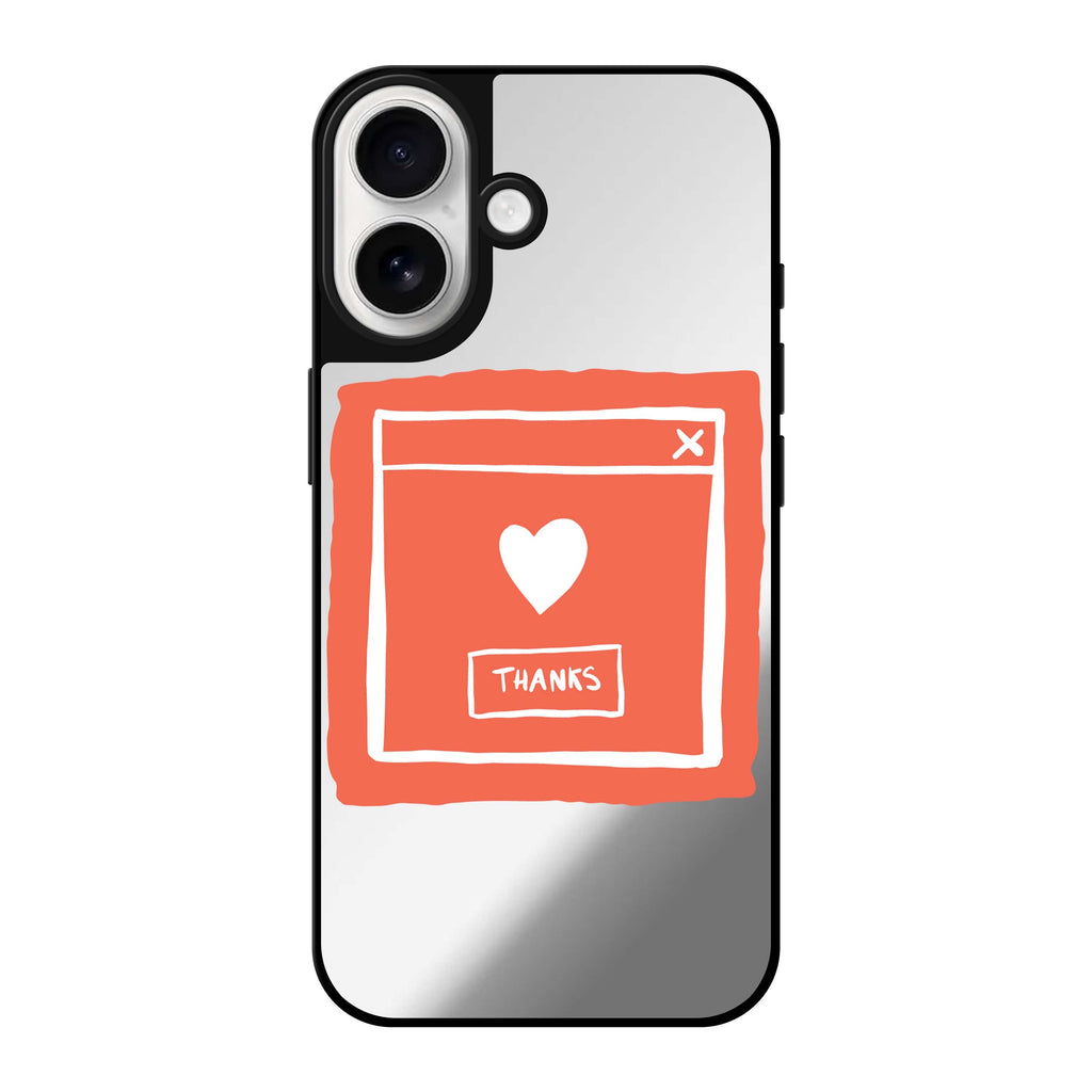 Reflective iPhone 16 Mirror Case –Sweet THANKS Design