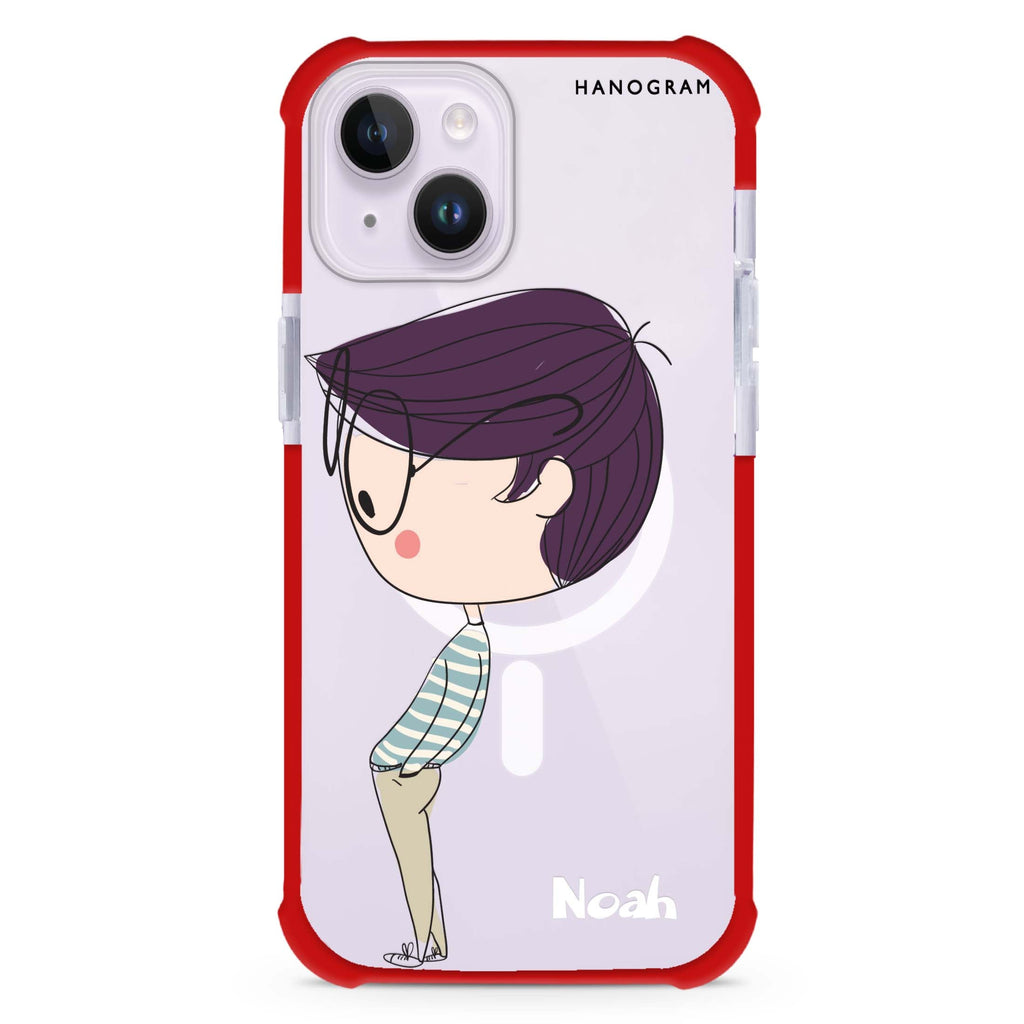 Boy kissing iPhone 15 Plus MagSafe Compatible Ultra Shockproof Case